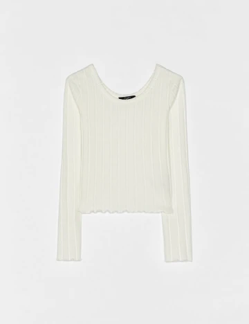 Bluza Bershka, alb, S