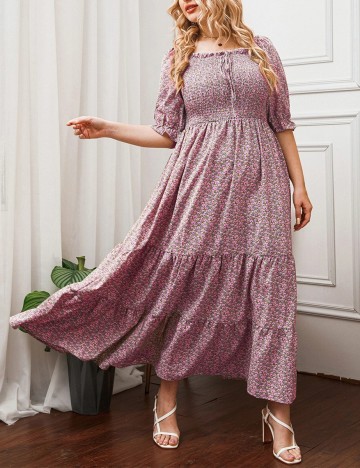 Rochie Lunga SHEIN CURVE, floral, 2XL