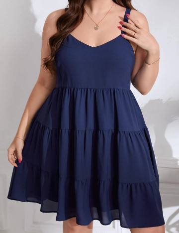 Rochie Scurta SHEIN CURVE, bleumarin, 2XL