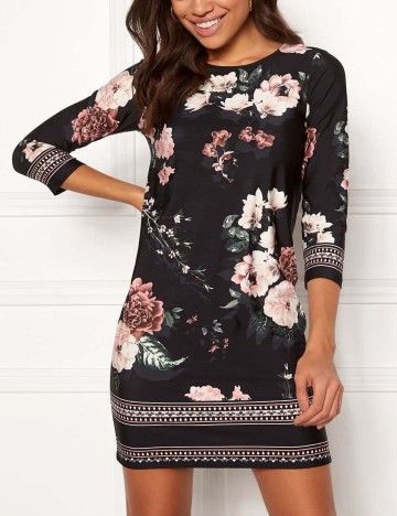Rochie Scurta Happy Holly, negru floral, 32/34