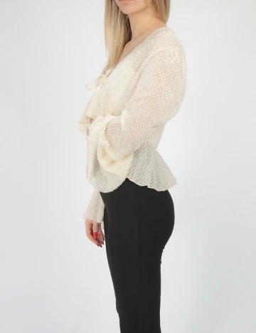 Top Double Crazy, crem, M