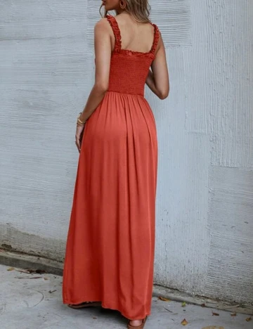 Rochie Lunga SHEIN, caramiziu, S Rosu