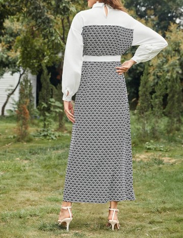 Rochie Lunga SHEIN, alb/negru, XXL