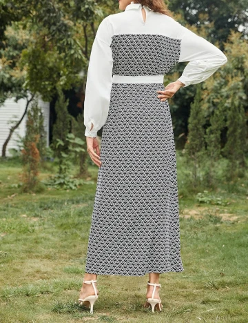 Rochie Lunga SHEIN, alb/negru, XXL