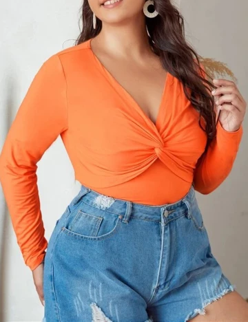 Top SHEIN CURVE, portocaliu, 2XL