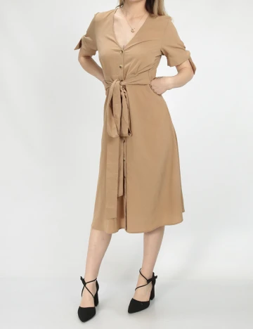 Rochie medie BUBBLEROOM, maro, 34