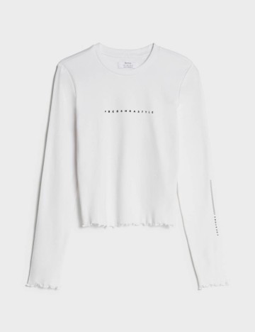Bluza Bershka, alb, L