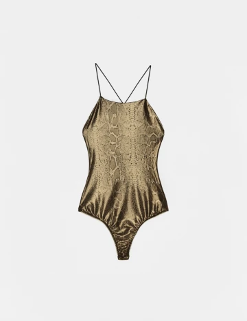 Body Bershka, negru/auriu, L