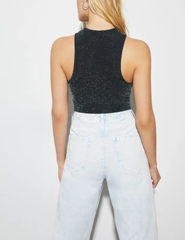 Top Bershka, negru, M Negru