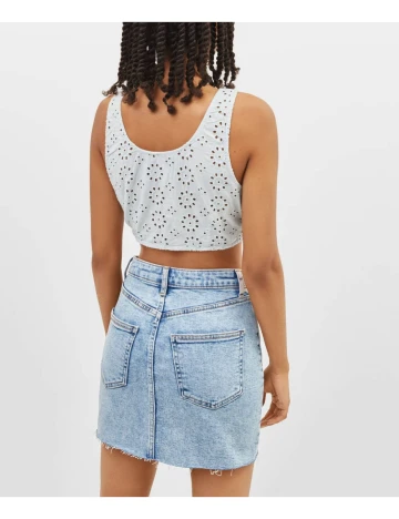 Top Bershka, albastru, S Albastru