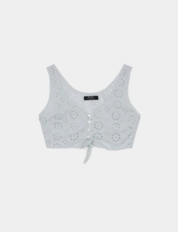 Top Bershka, albastru, S Albastru