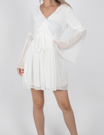 Rochie scurta BUBBLEROOM, alb