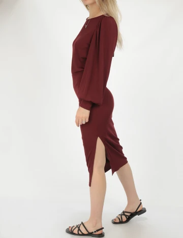 Rochie medie BUBBLEROOM, visiniu, S