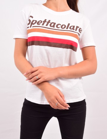 Tricou Bershka, alb, S