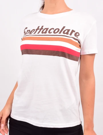 Tricou Bershka, alb, S