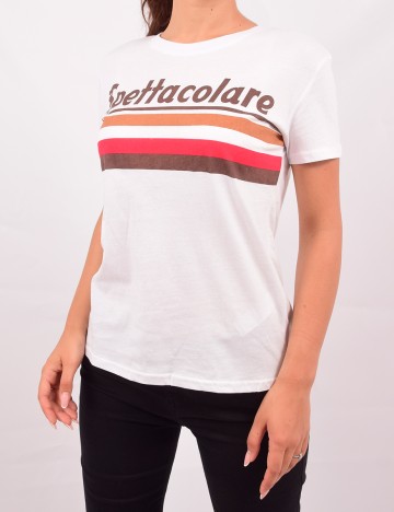 Tricou Bershka, alb, S