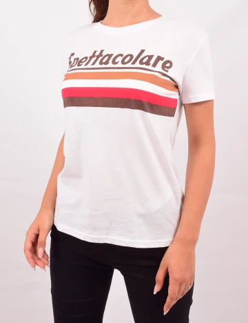 Tricou Bershka, alb, S