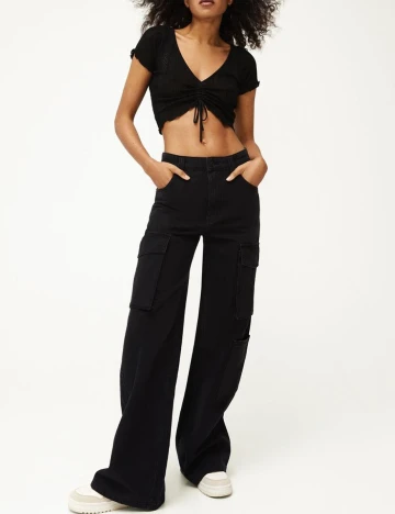 Top Bershka, negru, M
