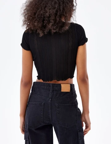 Top Bershka, negru, M