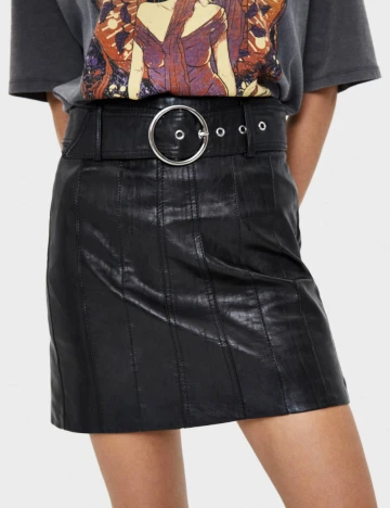 Fusta Bershka, negru, M