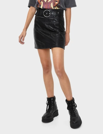 Fusta Bershka, negru, M