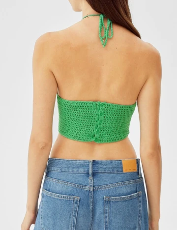 Top Bershka, verde, L