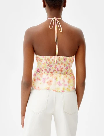 Top Bershka, floral, XS