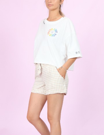Pantaloni scurti Hailys, alb/crem, L