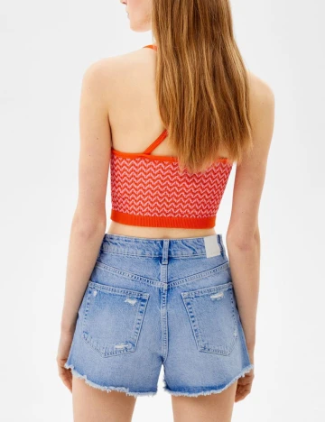 Pantaloni scurti Bershka, albastru, 38