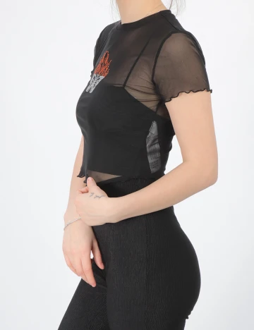 Top Bershka, negru, S