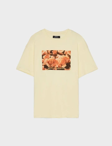 Tricou Bershka, galben, L