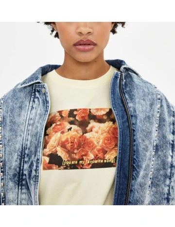 Tricou Bershka, galben, L