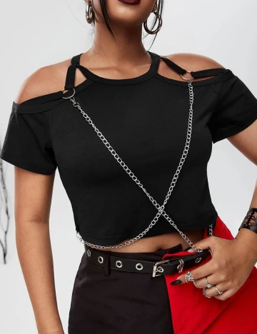 Tricou SHEIN CURVE, negru, 2XL