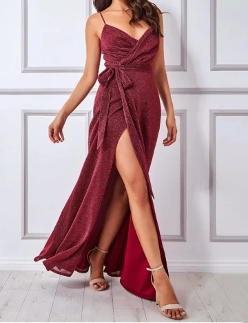 Rochie lunga Goddiva, rosu, 40