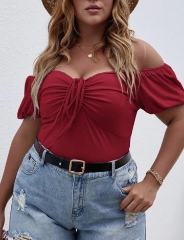 Tricou SHEIN CURVE, rosu, 1 XL