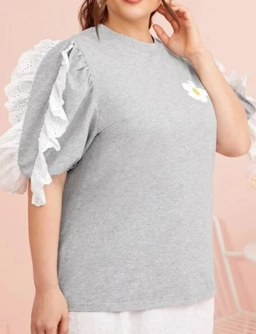 Tricou SHEIN CURVE, gri, 0 XL