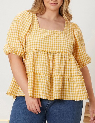 Camasa SHEIN CURVE, galben, 0 XL
