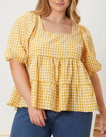 Camasa SHEIN CURVE, galben, 0 XL