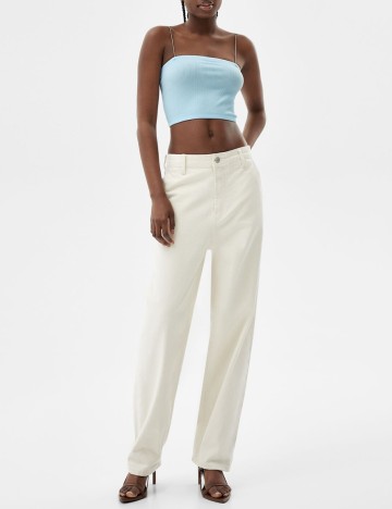 Top Bershka, albastru, M
