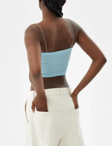 Top Bershka, albastru, M