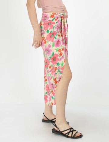Fusta Bershka, floral, XS