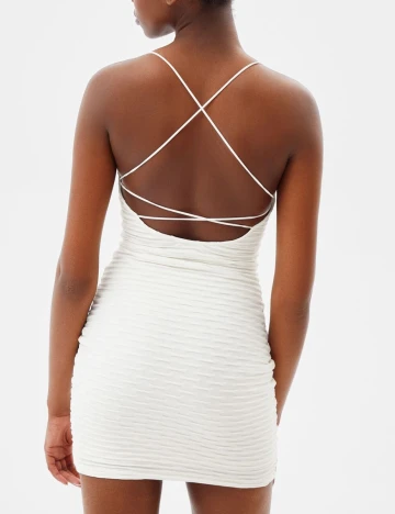 Rochie scurta Bershka, alb, M