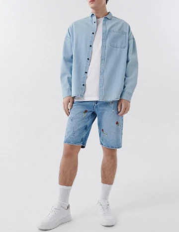 Pantaloni scurti CROPP, albastru, 36