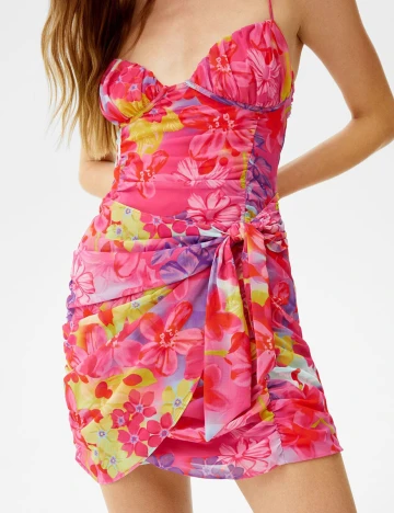 Rochie scurta Bershka, mix culori