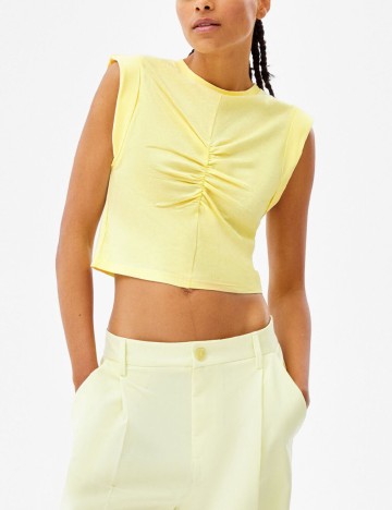 
						Top Bershka, galben, XS