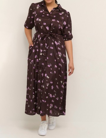 Rochie lunga Kaffe Curve, maro, 54
