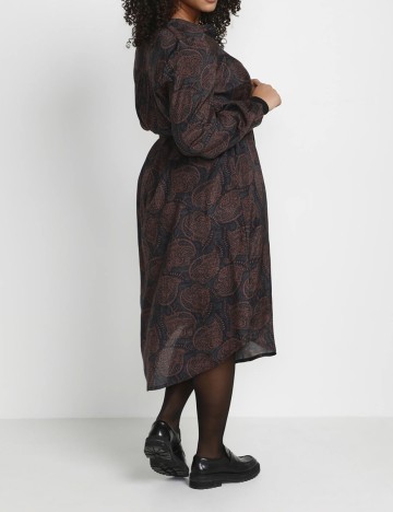 Rochie medie Kaffe Curve, negru/maro, 46