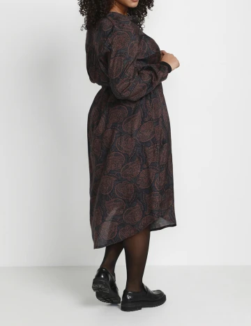 Rochie medie Kaffe Curve, negru/maro, 46