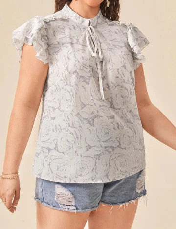Camasa SHEIN CURVE, alb, 2XL