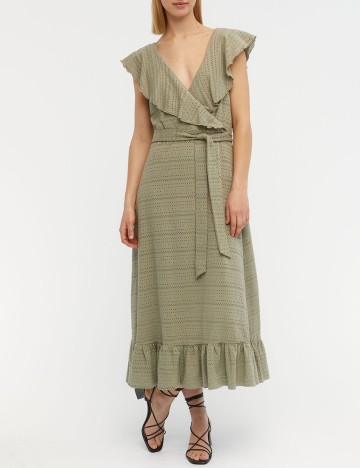 Rochie medie Object, verde